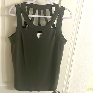 Cute strappy sleeveless olive top! NWT